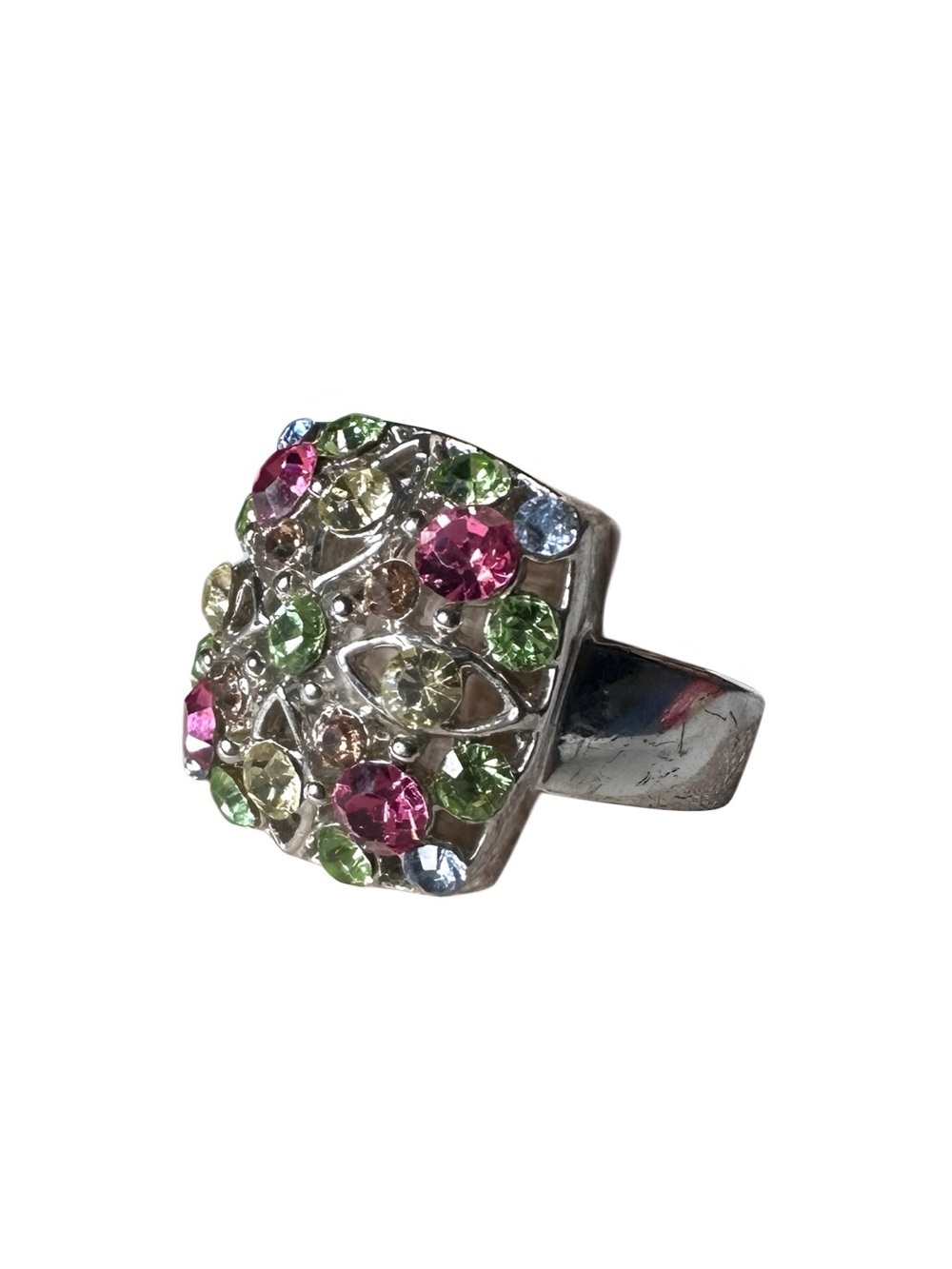 5/$25 😻 Multicolor Crystal Square Cocktail Ring - Women Jewelry